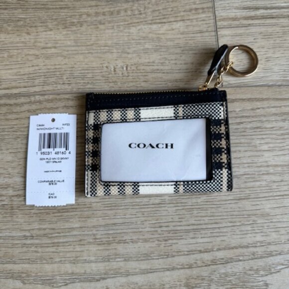 NWT - Coach Mini Skinny Id Card Case Wallet in multi blue pattern - Picture 2 of 4